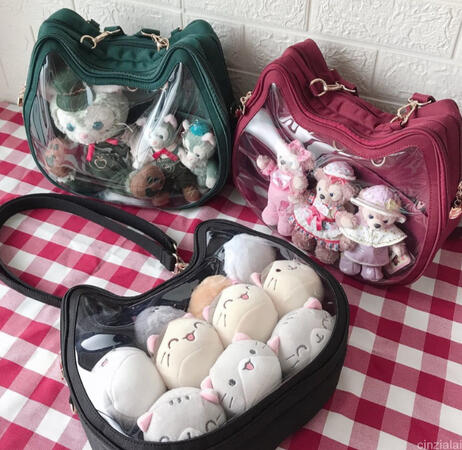 Doubrocats Cartoon Backpack Oxford Cloth Solid Color 20cm Doll Bag Shoulder Crossbody Shoulder